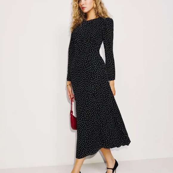 Reformation Lysander Dress Black - Size 10 - Picture 1 of 8